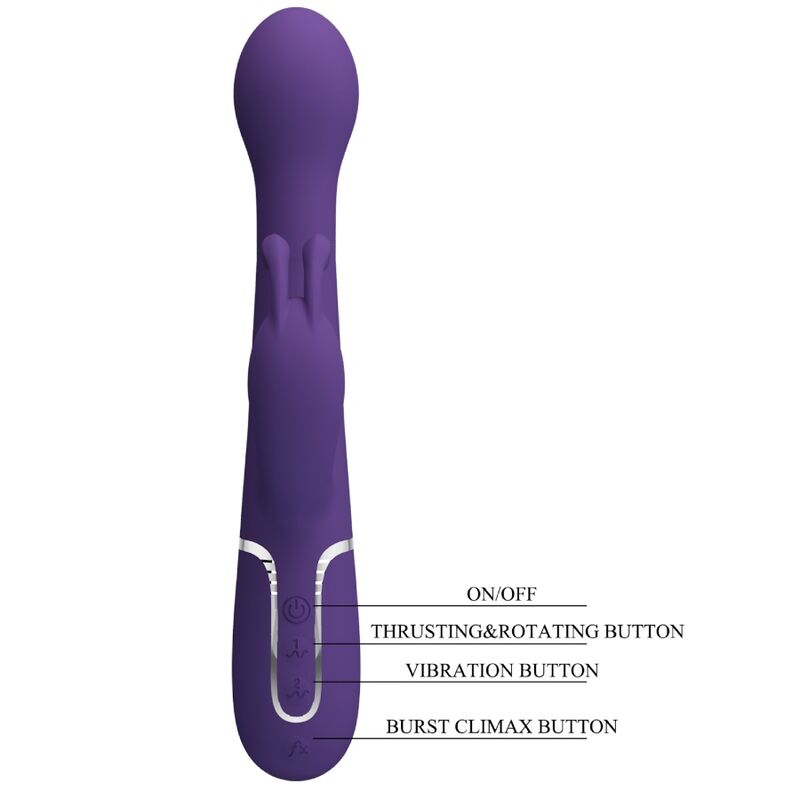 PRETTY LOVE - DEJON VIBRADOR KONIJN 3 IN 1 MULTIFUNCTIONELE MORADO