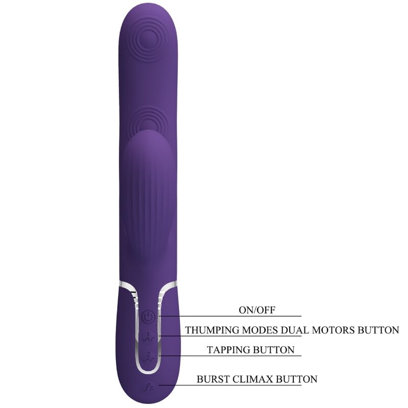 PRETTY LOVE - PERLITA VIBRADOR PUNTO G 3 IN 1 MULTIFUNCTIONELE MORADO
