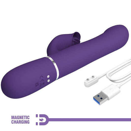 PRETTY LOVE - ZALIN VIBRADOR RABBIT PERLAS 4 IN 1 MORADO