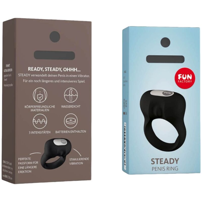 FUN FACTORY - STABIELE ANILLO PENE MET VIBRACIÓN NEGRO