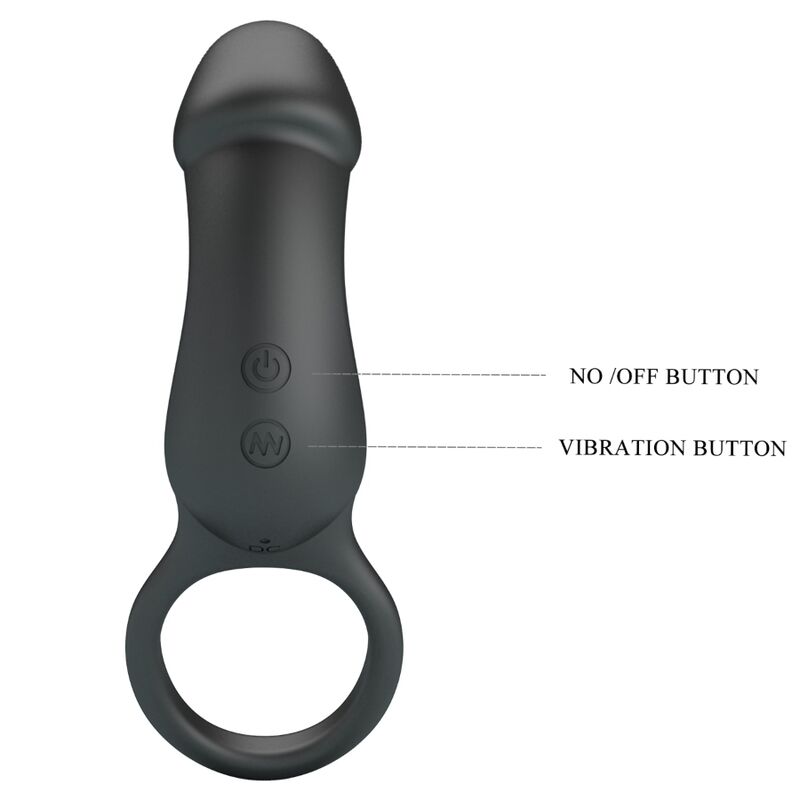 MOOIE LIEFDE - TRAE ANILLO VIBRADOR MET ESTIMULATOR NEGRO
