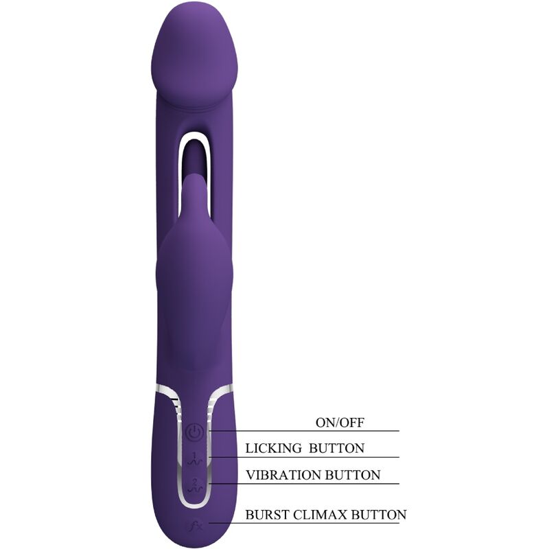 PRETTY LOVE - KAMPAS VIBRADOR KONIJN 3 IN 1 MULTIFUNCTIONEEL MET VIOLETTE LENGTE