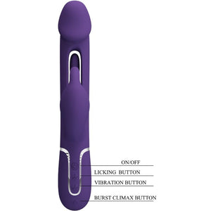 Pretty Love – Vibrateur multifonction 3 en 1 kampas rabbit avec langue violet