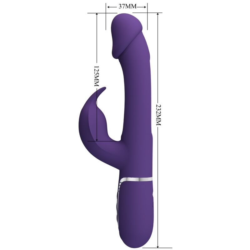 PRETTY LOVE - KAMPAS VIBRADOR KONIJN 3 IN 1 MULTIFUNCTIONEEL MET VIOLETTE LENGTE