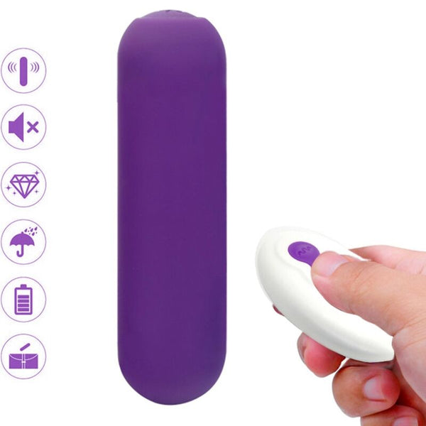 Armony – Splash joie vibrateur bullet télécommande en silicone 10 vibrations 75 x 19 cm violet
