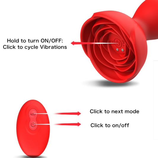 ARMONY - EXTREME A BLOOM ROSA VIBRADOR &amp; PLUG ANAL CONTROL REMOTO ROJO