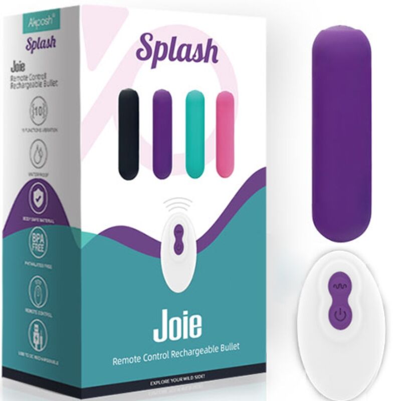 ARMONY - SPLASH JOY BALA VIBRADORA SILICONA CONTROL REMOTO 10 VIBRACIONES 75 X 19 CM MORADO