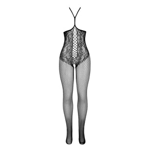 Subblime – 951849 bodystocking résille ouvert et col licou noir taille unique