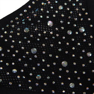 Subblime – 952174 bodystocking resille avec gants et diamants noir taille unique