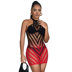 Subblime – 952242 robe résille élastique dégradé rouge et noir taille unique
