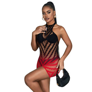 Subblime – 952242 robe résille élastique dégradé rouge et noir taille unique