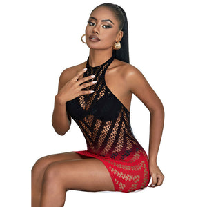Subblime – 952242 robe résille élastique dégradé rouge et noir taille unique