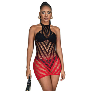 Subblime – 952242 robe résille élastique dégradé rouge et noir taille unique