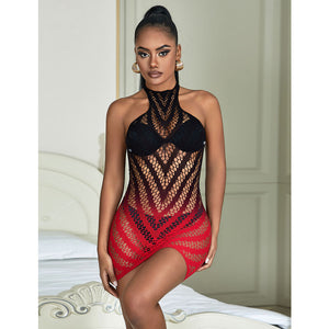Subblime – 952242 robe résille élastique dégradé rouge et noir taille unique
