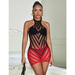 Subblime – 952242 robe résille élastique dégradé rouge et noir taille unique