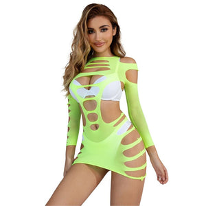 Subblime – 952280 robe résille élastique manches longues vert taille unique