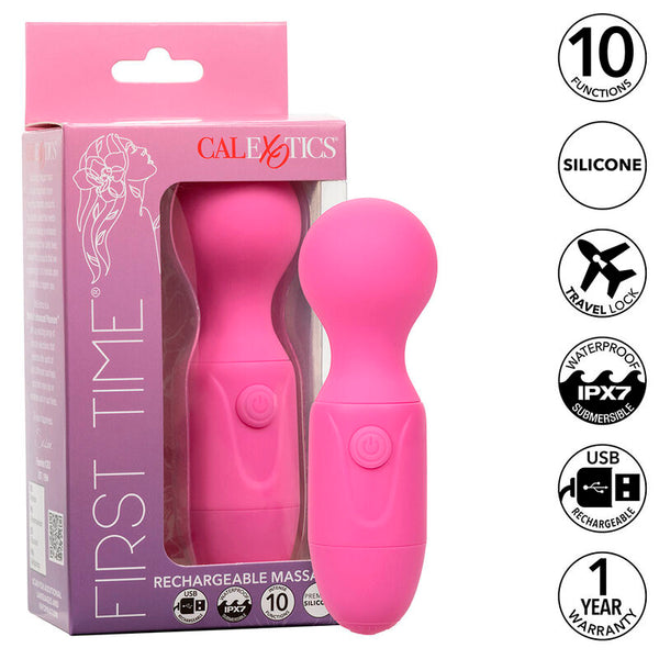 CALEXOTICS - FIRST TIME MASAJEADOR RECARGABLE 10 VIBRACIONES PINK