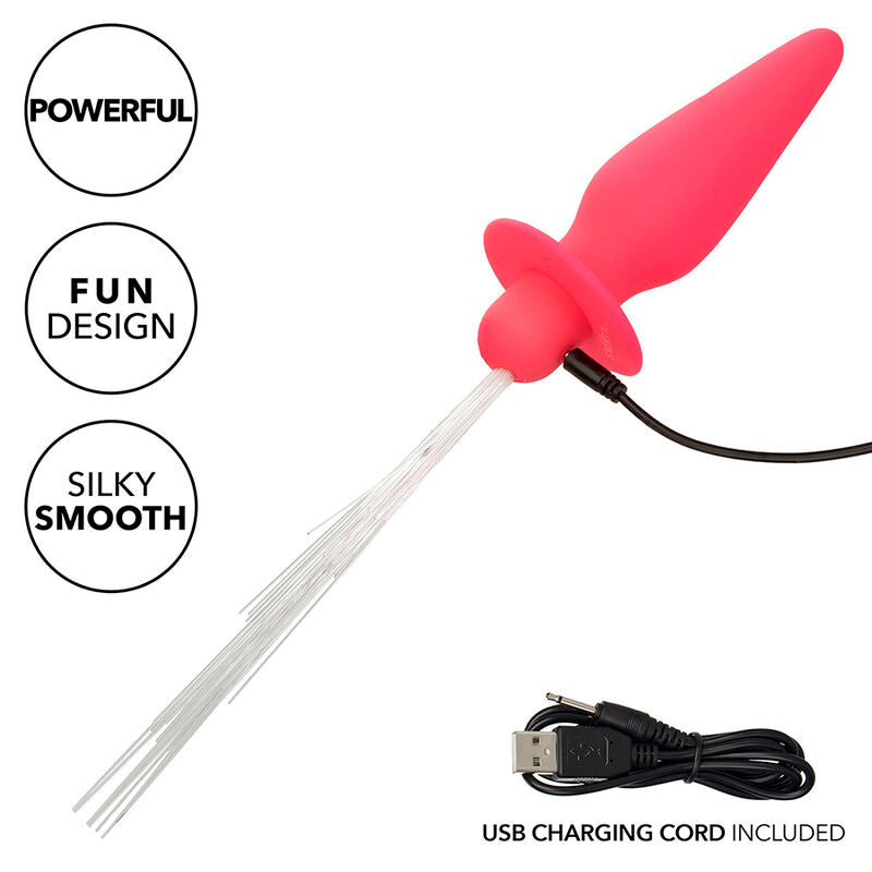 CALEXOTICS - SOUTHERN LIGHTS LIGHT UP ANAAL PLUG MET LICHTEN 10 VIBRATIES SILICONEN ROZE