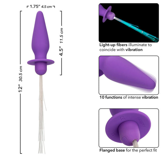 CALEXOTICS - SOUTHERN LIGHTS LIGHT UP PLUG ANAL WITH LIGHTS 10 VIBRACIONES SILICON VIOLETA