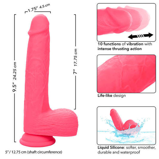 CALEXOTICS - STUDS VIBRADOR REALISTICO 10 VIBRACIONES Y ROSA