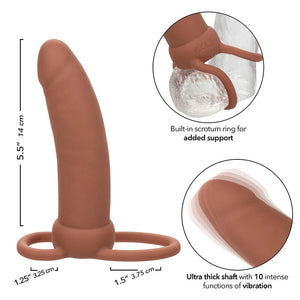 CalExotics – Maxx thick double pénétrateur 10 vibrations marron