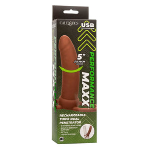 CalExotics – Maxx thick double pénétrateur 10 vibrations marron