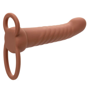 CalExotics – Maxx ribbed double pénétrateur 10 vibrations marron