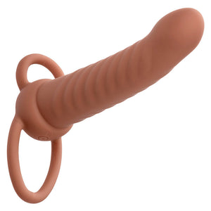 CalExotics – Maxx ribbed double pénétrateur 10 vibrations marron