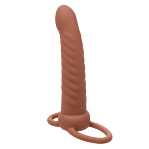 CalExotics – Maxx ribbed double pénétrateur 10 vibrations marron