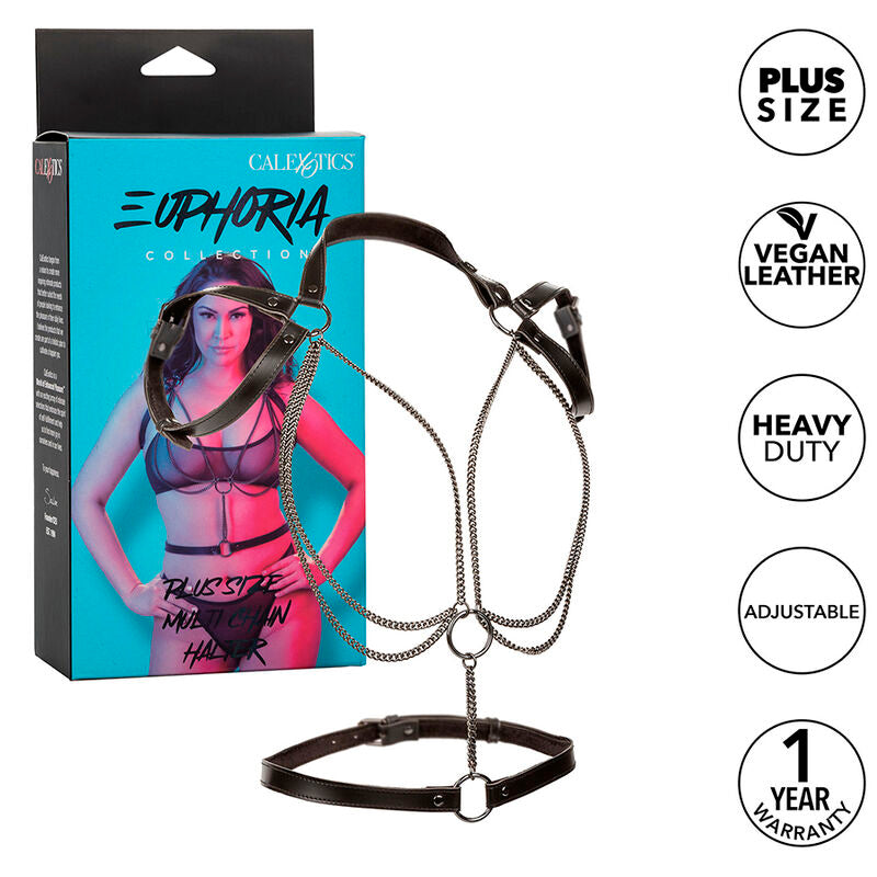 CALEXOTICS - EUPHORIA ARNÉS ESTILO CABESTRO WITH MÚLTIPLES PADLOCKS PREMIUM TALLA PLUS