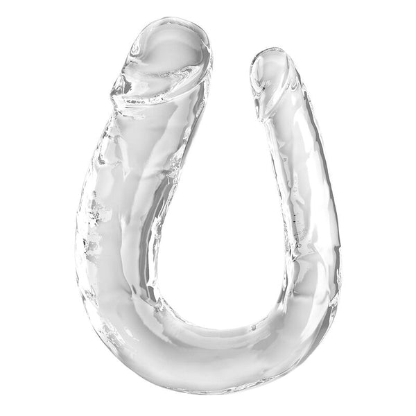 KING COCK - DOUBLE TROUBLE DOBLE DILDO 44 CM TRANSPARENT