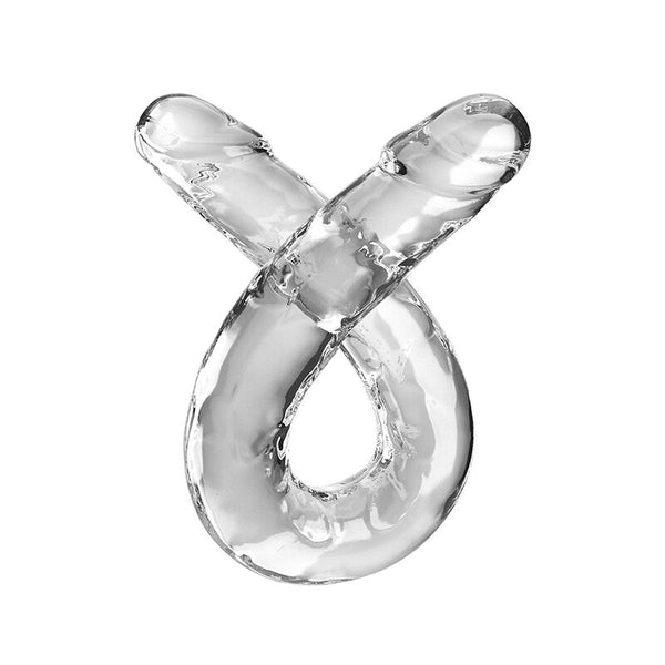 KING COCK - DOUBLE TROUBLE DOBLE DILDO 46 CM TRANSPARENT