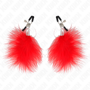 Kink – Pince à meton plume rouge 7 cm