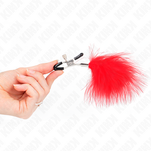 Kink – Pince à meton plume rouge 7 cm