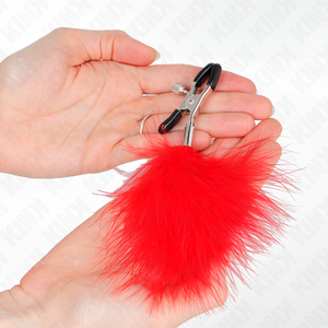 Kink – Pince à meton plume rouge 7 cm