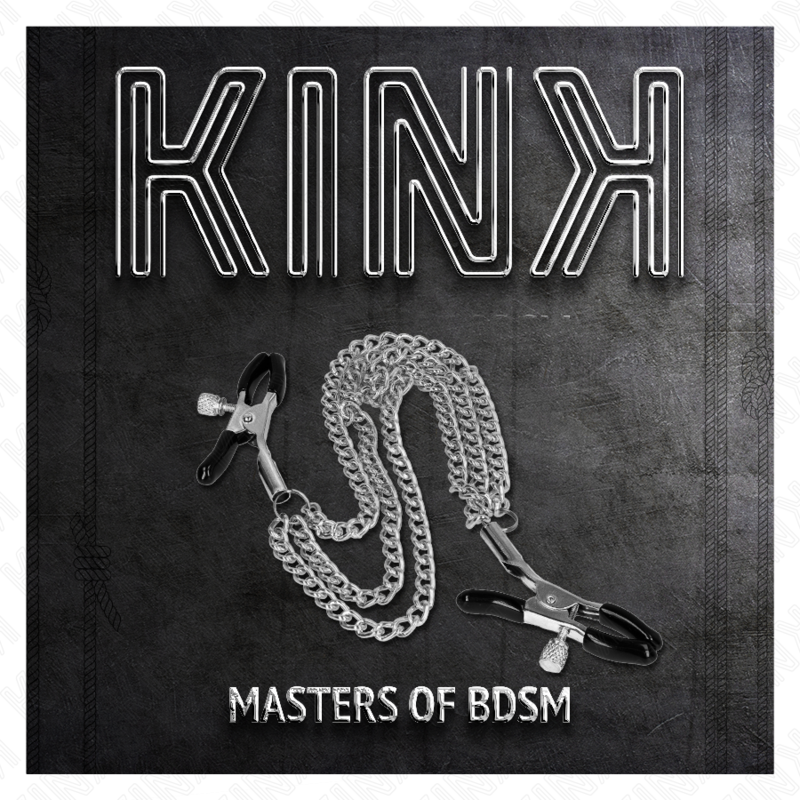 KINK - PINZAS PARA PEZONES WITH TRIPLE CADENA PLATEADO 20/23/28 CM