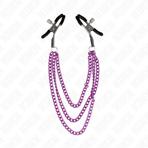 Kink – Pinces à metelier avec 3 chaînes violet 20/23/28 cm