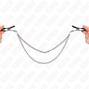 Kink – Pinces à teteaux avec 2 chaînes épaisses argent 20/23 cm