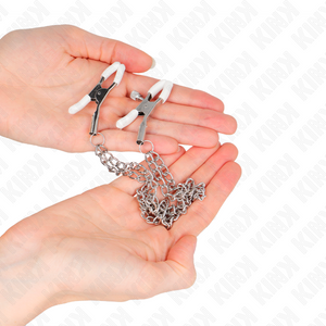 Kink – Pinces à metelier avec 2 chaînes fines argent 20/23 cm
