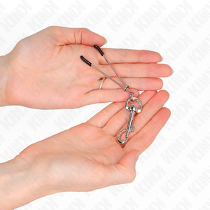 Kink – Pince à meton crochet fin argent 7 cm