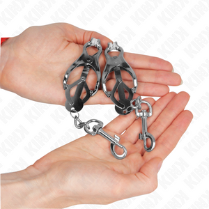 Kink – Pinces à metelles trèfle japonais avec crochets argent