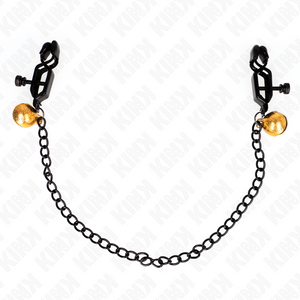 Kink – Pinces à meton chaîne plate et cloche argent 30 cm