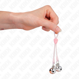Kink – Pinces à télépin lumineuses crâne avec anneau cloches réglables rose / argent