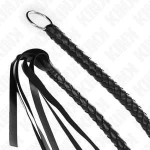 Kink – Fouet serpent avec anneau à main noir 65 cm