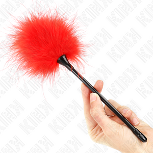 Kink – Plumes tickle rouges utilisées pour le kit bondage 27 cm