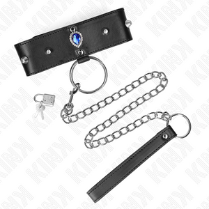 Kink – Collier 65 cm avec bracelet avec diamants bleu ajustable 36-43 cm x 5 cm