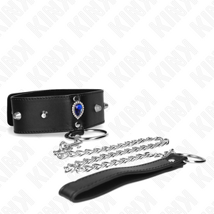 Kink – Collier 65 cm avec bracelet avec diamants bleu ajustable 36-43 cm x 5 cm