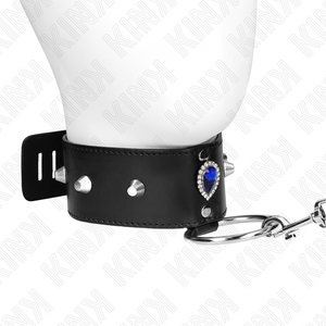 Kink – Collier 65 cm avec bracelet avec diamants bleu ajustable 36-43 cm x 5 cm