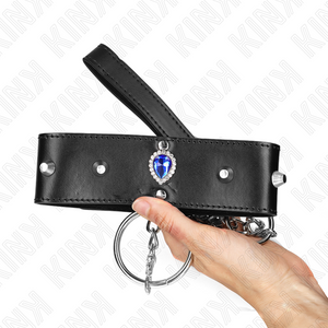 Kink – Collier 65 cm avec bracelet avec diamants bleu ajustable 36-43 cm x 5 cm