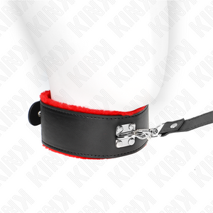 Kink – Collier avec ceinture 116 cm avec bracelet en cuir rouge ajustable 40-48 cm x 6 cm